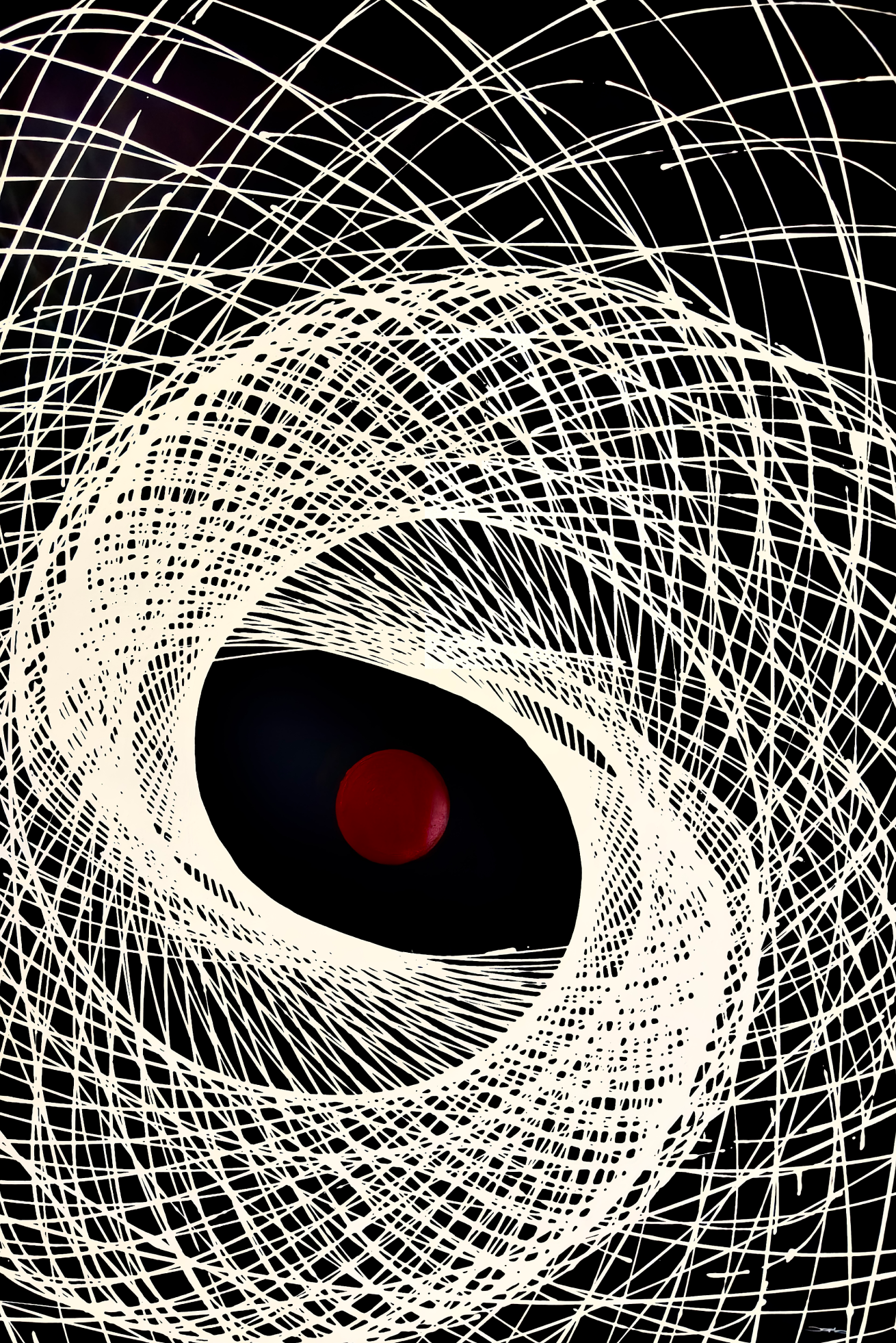 Red Dot Black 50"x74"