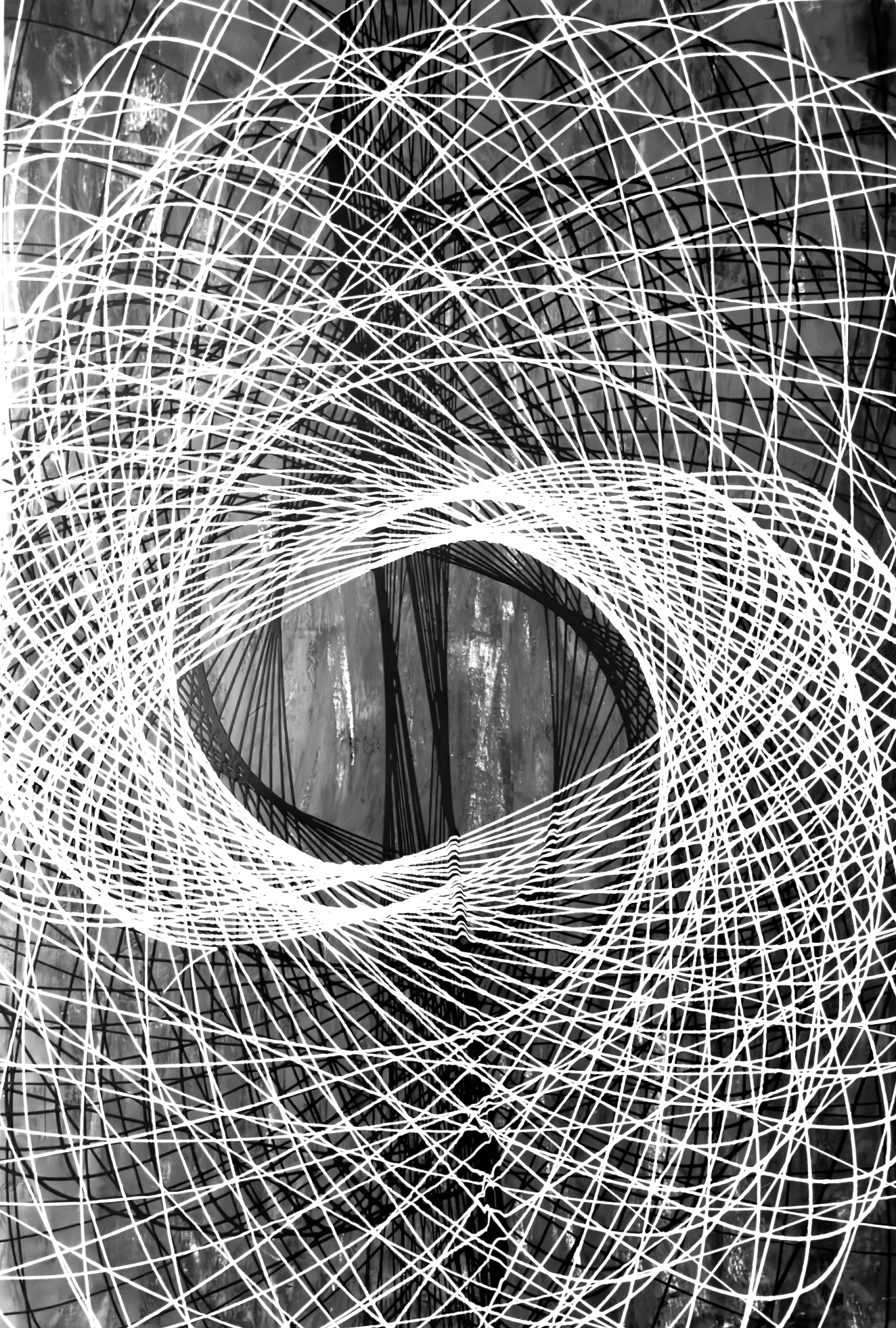 Wormhole Black and White 50"x74"